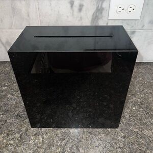 Sleek Black Acrylic Card Box